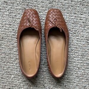 Madewell Tan Woven Leather Flats